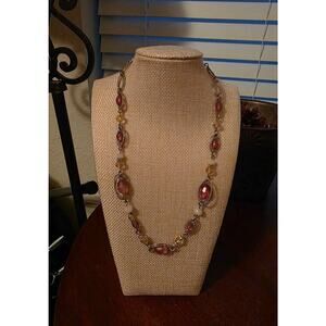 Napier 18-inch Gold -Tone Midsummer Dance Pink Simulated Abalone Bead Necklace